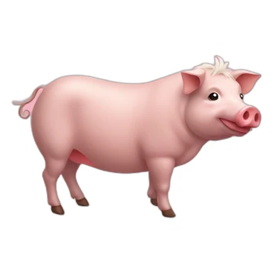 Cochon qui fait un cœur avec un cheval sticker