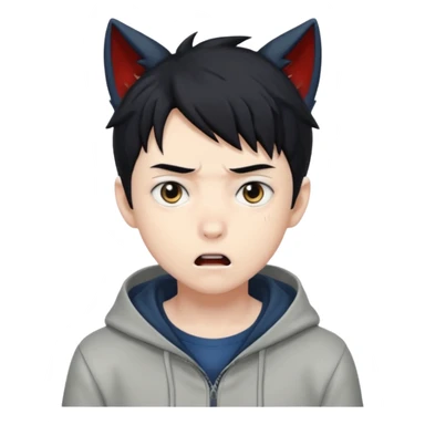 Wolf Anime Boy scared sticker
