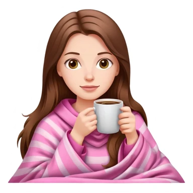 A pretty white girl with very long brown hair in a pink blanket sipping coffee emoji created using Al. Copy and paste A pretty white girl with very long brown hair in a pink blanket sipping coffee emoji to use or share on Discord and Slack.


 sticker
