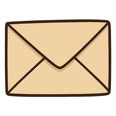 beige envelope in flat toon style sticker