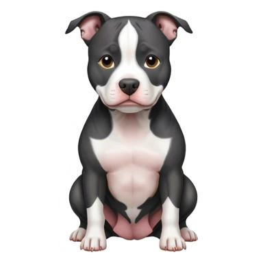 Black and white pitbull sticker