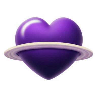 heart shape purple saturn planet sticker