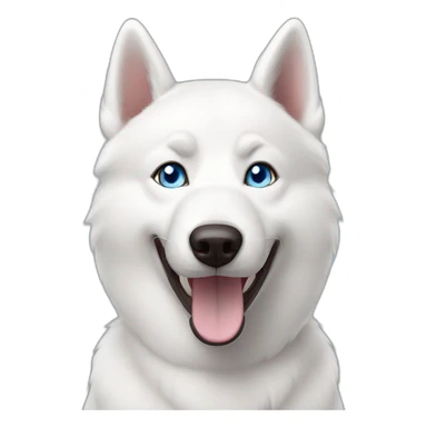 Happy white husky blue eyes without eyebrows sticker
