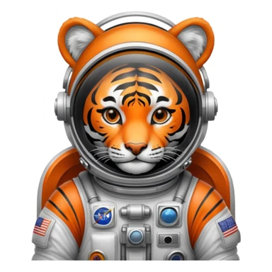 Tiger astronaut with spacesuit and helmet sticker