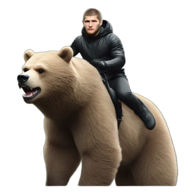 khabib  riding a bear Russia  sticker