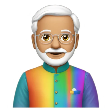 Narendar Modi in an rainbow kurta sticker