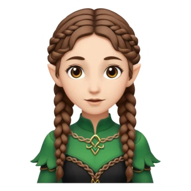 elves with braided brown  hair old man black dress  sticker