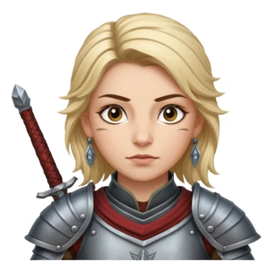 ESO female breton warrior with lashes and earrings sticker
