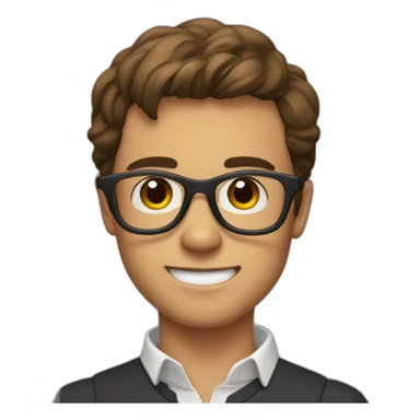 Classy brown-haired, bitter, bespectacled young man throwing grapes sticker