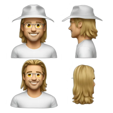 small businessman,Bucket Hat,smile, Brad Pitt sticker