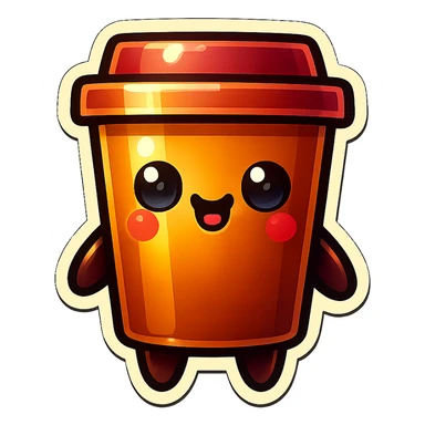 Tall coffee cup, hiding itself sticker