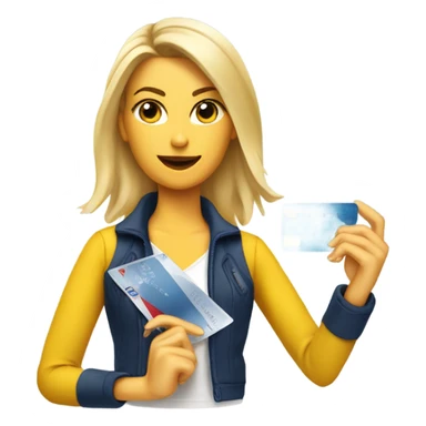 Blonde Ralph lauren women cutting credit card in half  sticker