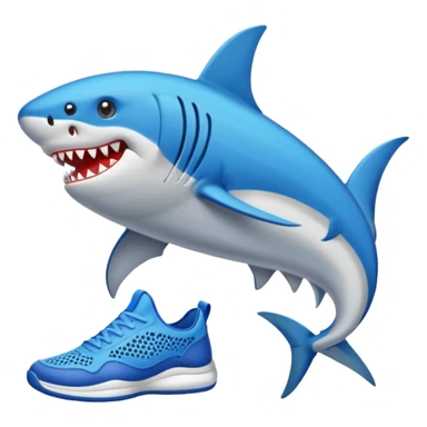 Tiburón con zapatos tenis azules  sticker