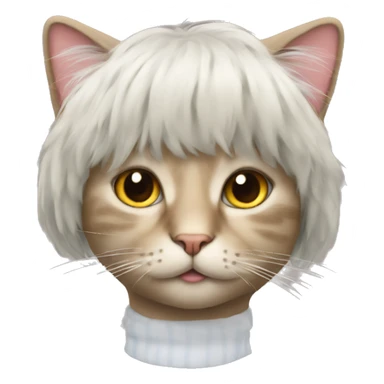 cat wearing a wig  sticker