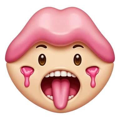 Hungry drooling and saliva dripping out of the mouth sticker