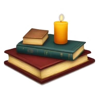 vintage tray with books and candle sticker