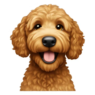 brown golden doodle toasting sticker