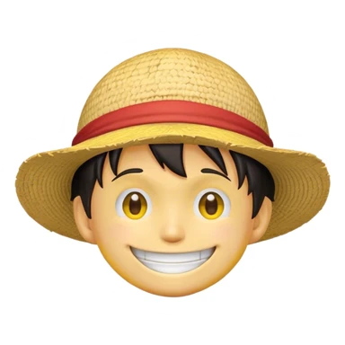 smiling emoji with luffy hat  sticker