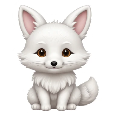 Baby white fox with bunny as friends sticker