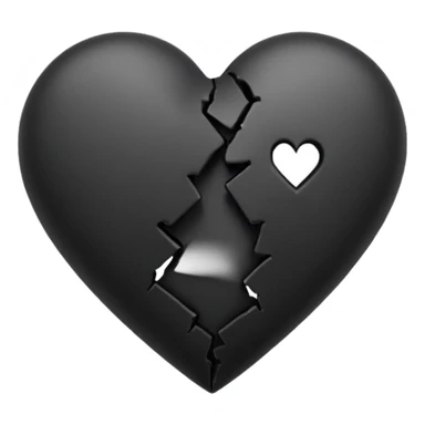 An smal black broken heart Emoji sticker