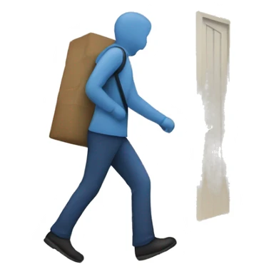 An emoji of a person walking toward a house, symbolizing entering or arriving at home sticker