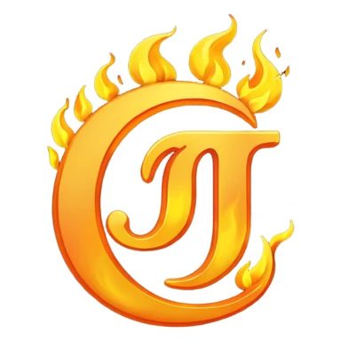 Fuego con la letra J sticker