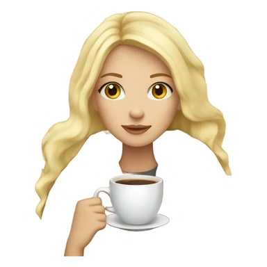Blonde girl autumn with blanket and coffee sticker