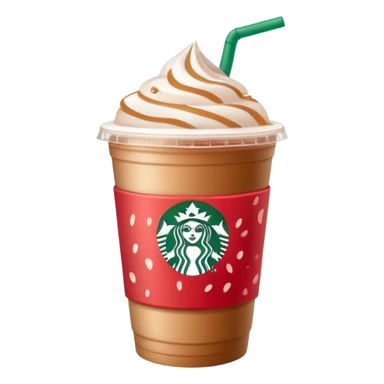 Iced coffee with strawberry cold foam. The coffee is in a plastic cup with a flat lid with a Starbucks logo on the cup  sticker