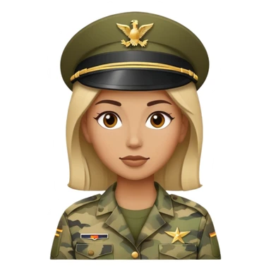 Woman in camo military uniform  sticker
