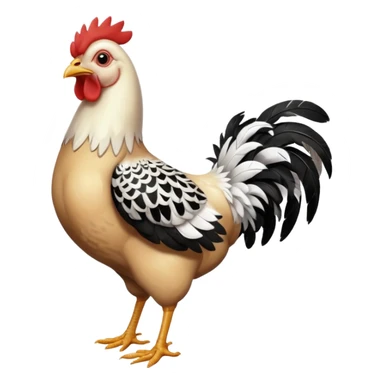 full body chicken, and every single feather have a black and white small pattern sticker