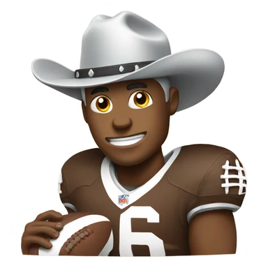 Football with cowboy hat sticker