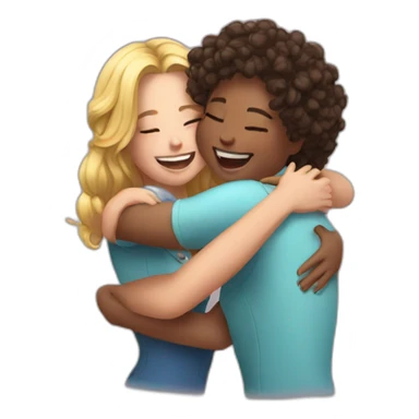 Happy hug girlfriends sticker