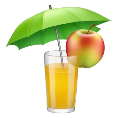 apple juice with umbrella sticker
