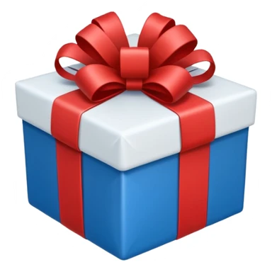 blue white present with fireworks sticker