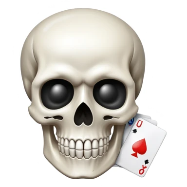 Toten kopf mit uno karte sticker
