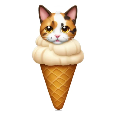 Icecream with calico cat sticker