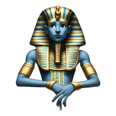 egypt full body pharaoh sarcophagus coffin gold blue white black  sticker