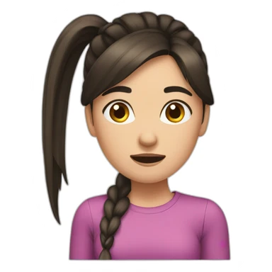 a brunette girl with a ponytail in pain sticker