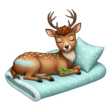 Sweet Deer Sleeping in Bed sticker