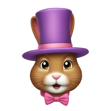 bunny wearing a silly hat sticker