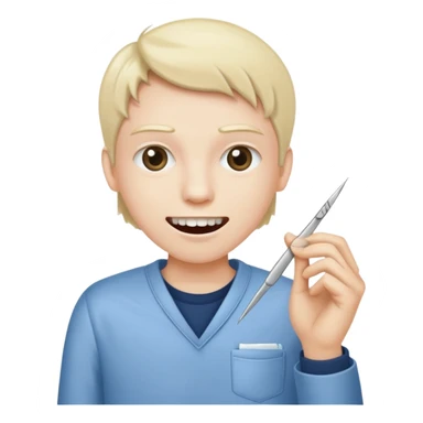 Tooth extracted holded by tweezer out of pocket  sticker