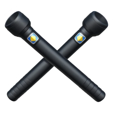 two police batons with grip sticker