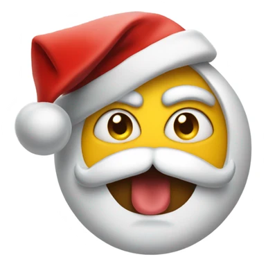 Mad Emoji with santa hat sticker