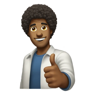 dude with a  fro giving a thumbs up sticker