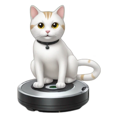 cat riding a roomba sticker