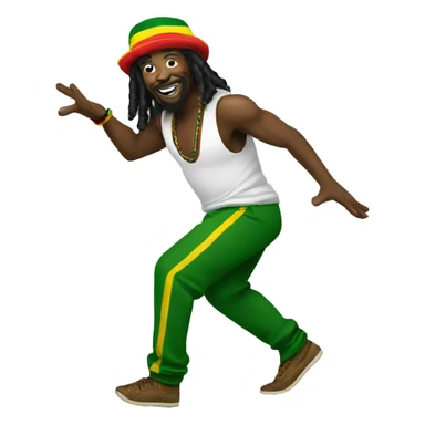 Jamaican reggae music dancer sticker