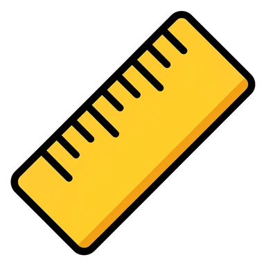 Add color to the school ruler outlined icon style with lineal color and black outlines, keeping the outlined style clear and colorful. sticker