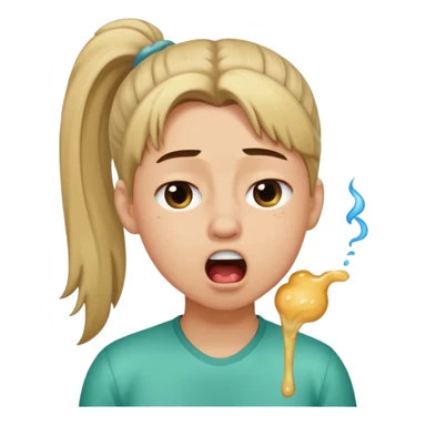 I want to have the regular puke emoji (this one :face_with_open_mouth_vomiting: ) but with a pony tail, like Ariana Grande sticker