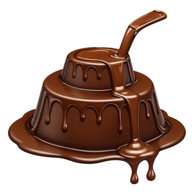 a puddle of chocolate syrup, simple, clear sticker
