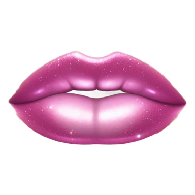 White paint dripping from pink ombre glittery lips sticker